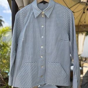Nina Mclemore Striped Women’s Button Jacket Sz 6